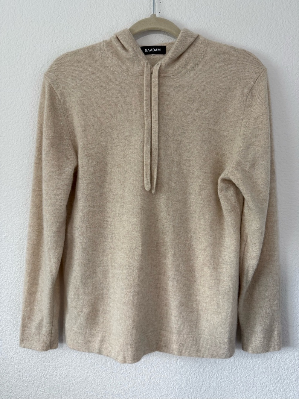 NAADAM Womens Cashmere Crewneck Hoodie - Beige
